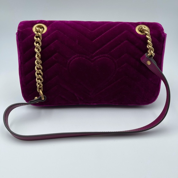 Gucci Marmont Chevron Quilted Velvet Shoulder Bag - Picture 3 of 7